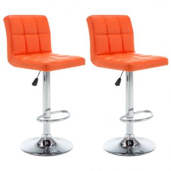 ARDEBO.de - Barhocker 2 Stk. Orange Kunstleder 