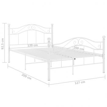 Bett Weiß Metall 120x200 cm