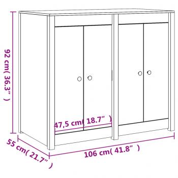 Outdoor-Küchenschrank Weiß Massivholz Kiefer