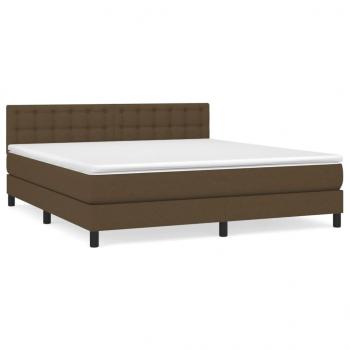 Boxspringbett mit Matratze Dunkelbraun 180x200 cm Stoff