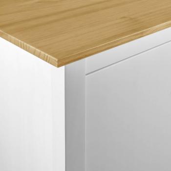 Kleiderschrank mit 3 Türen Hill Weiß 127x50x170 cm Kiefernholz