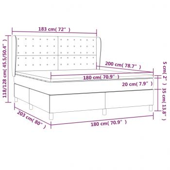 Boxspringbett mit Matratze Dunkelbraun 180x200 cm Stoff