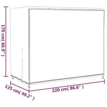 Hollywoodschaukel-Abdeckung 220x135x170 cm 420D Oxford-Gewebe