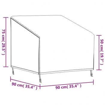 Abdeckung für Gartensessel Schwarz 90x90x50/75 cm 420D Oxford