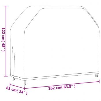 Grillabdeckung 162x61x122 cm Schwarz 420D Oxford