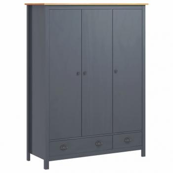 ARDEBO.de - Kleiderschrank mit 3 Türen Hill Grau 127x50x170 cm Kiefernholz