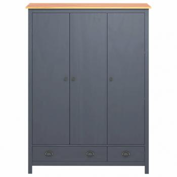 Kleiderschrank mit 3 Türen Hill Grau 127x50x170 cm Kiefernholz