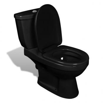 ARDEBO.de - Toilette mit Spülkasten Schwarz