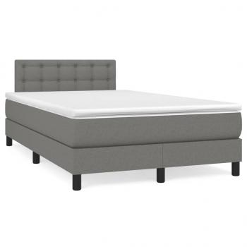 Boxspringbett mit Matratze Dunkelgrau 120x200 cm Stoff