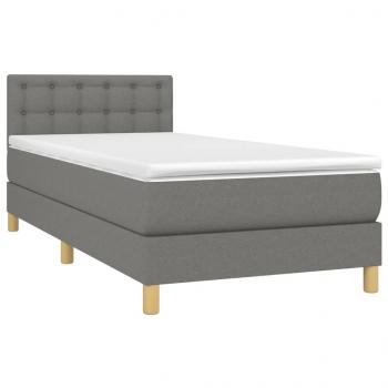 Boxspringbett mit Matratze Dunkelgrau 100x200 cm Stoff