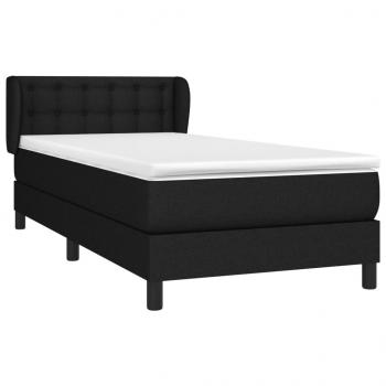 Boxspringbett mit Matratze Schwarz 100x200 cm Stoff