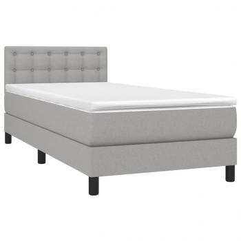 Boxspringbett mit Matratze Hellgrau 80x200 cm Stoff