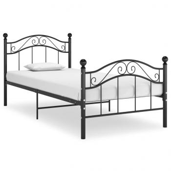 ARDEBO.de - Bett Schwarz Metall 90x200 cm