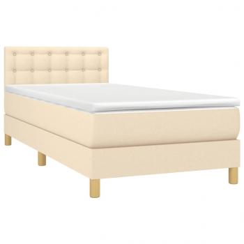 Boxspringbett mit Matratze Creme 100x200 cm Stoff