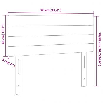 LED Kopfteil Dunkelblau 90x5x78/88 cm Samt