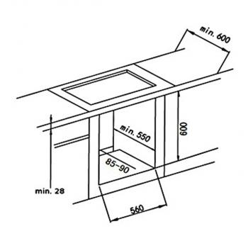 PKM BIC4 GKU-IX-2 Herdset mit Glaskeramikkochfeld, 60 cm breit, 54 L, Restwärmeanzeige, Gehäusekühlung, Edelstahl