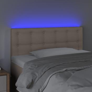 LED Kopfteil Cappuccino-Braun 100x5x78/88 cm Kunstleder