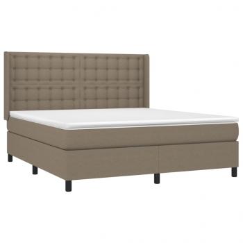 Boxspringbett mit Matratze Taupe 160x200 cm Stoff