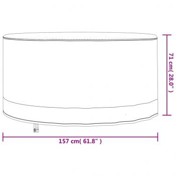 Gartenmöbel-Abdeckungen 2 Stk. Ø 157x71 cm 600D Oxford-Gewebe