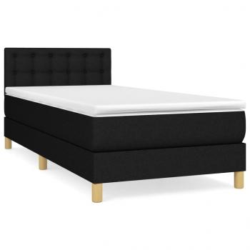 Boxspringbett mit Matratze Schwarz 80x200 cm Stoff