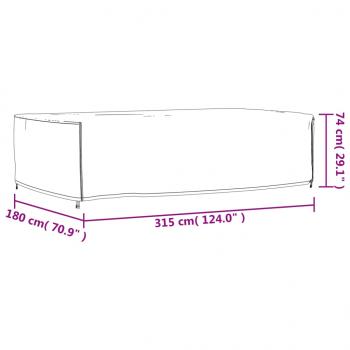 Gartenmöbel-Abdeckungen 2 Stk. 315x180x74 cm 420D Oxford-Gewebe