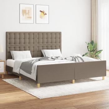 ARDEBO.de - Bettgestell mit Kopfteil Taupe 160x200 cm Stoff