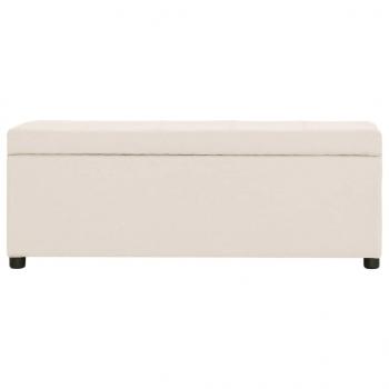 Bank mit Staufach 116 cm Creme Polyester