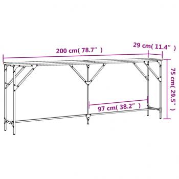 Konsolentisch Grau Sonoma 200x29x75 cm Holzwerkstoff