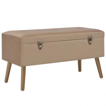 ARDEBO.de - Bank mit Stauraum 80 cm Beige Samt