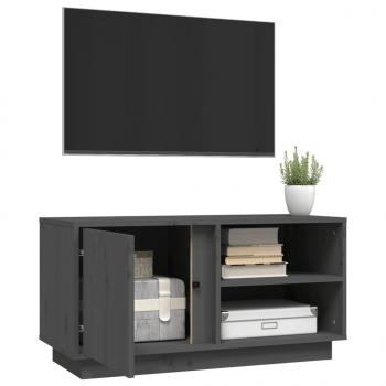 TV-Schrank Grau 80x35x40,5 cm Massivholz Kiefer