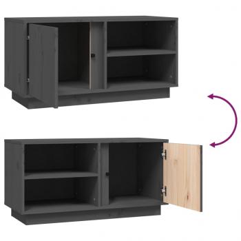 TV-Schrank Grau 80x35x40,5 cm Massivholz Kiefer