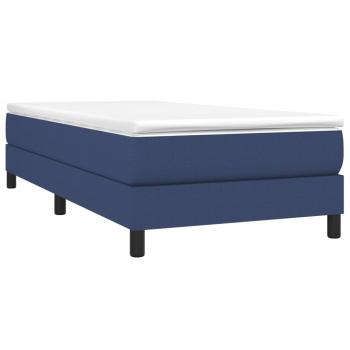 Boxspringbett mit Matratze Blau 100x200 cm Stoff