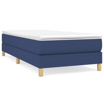 Boxspringbett mit Matratze Blau 100x200 cm Stoff