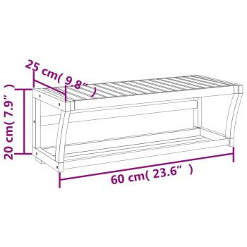 Handtuchregal Wandmontage 60x25x20 cm Bambus