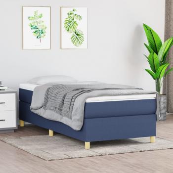 ARDEBO.de - Boxspringbett mit Matratze Blau 100x200 cm Stoff