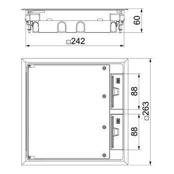 Bettermann GES9 55U V 9011 Geräteeinsatz, quadratisch, graphitschwarz (7405039)