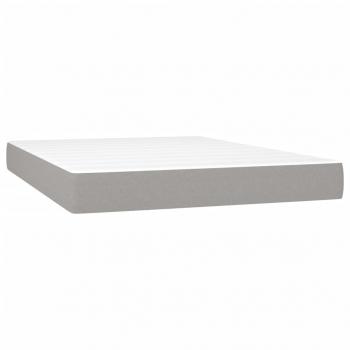 Boxspringbett mit Matratze & LED Hellgrau 140x190 cm Stoff