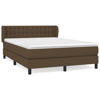 Boxspringbett mit Matratze Dunkelbraun 140x200 cm Stoff