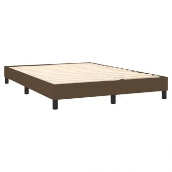 Boxspringbett mit Matratze Dunkelbraun 140x200 cm Stoff