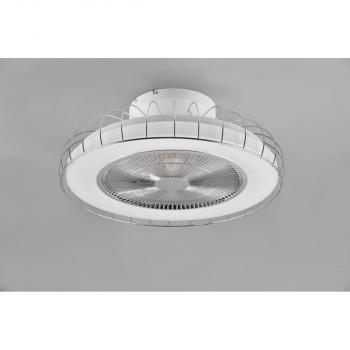 ARDEBO.de Reality SANDFJORD LED Deckenleuchte mit Ventilator, 1x SMD, 30W, 1x 3420lm, 2700 - 6500K, chrom (R64122106)