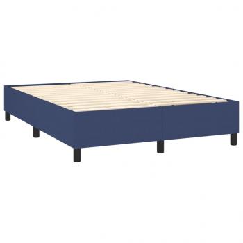 Boxspringbett mit Matratze Blau 140x190 cm Stoff