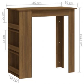 Bartisch mit Regal Braun Eiche 102x50x103,5 cm Holzwerkstoff