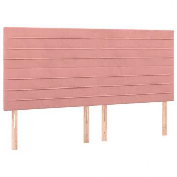 Boxspringbett mit Matratze Rosa 200x200 cm Samt