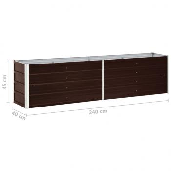 Garten-Hochbeet Verzinkter Stahl 240×40×45 cm Braun