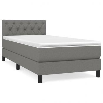 Boxspringbett mit Matratze Dunkelgrau 80x200 cm Stoff