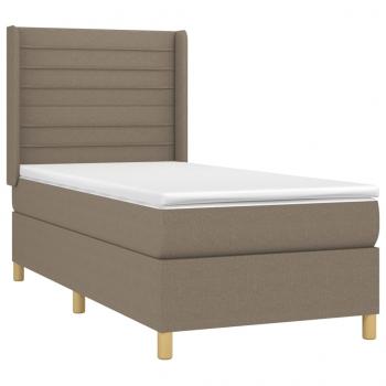 Boxspringbett mit Matratze Taupe 100x200 cm Stoff