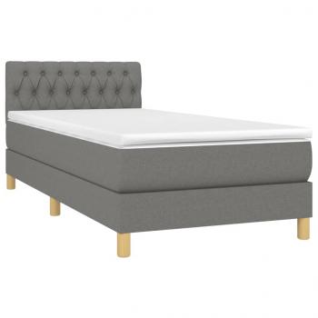 Boxspringbett mit Matratze & LED Dunkelgrau 80x200 cm Stoff