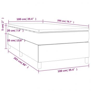 Boxspringbett mit Matratze Taupe 100x200 cm Stoff