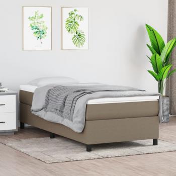 ARDEBO.de - Boxspringbett mit Matratze Taupe 100x200 cm Stoff