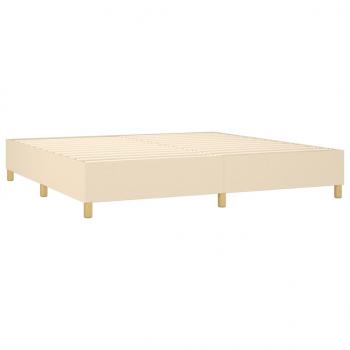 Boxspringbett mit Matratze & LED Creme 200x200 cm Stoff